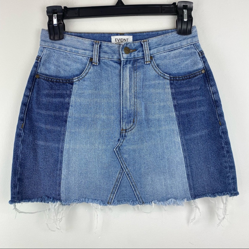 EVIDNT Women's Denim Mini Skirt - Blue